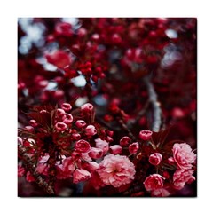 Red Floral Tile Coaster by Sparkle