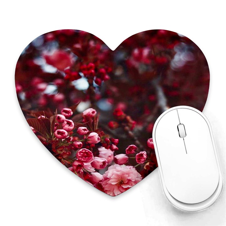 Red Floral Heart Mousepads