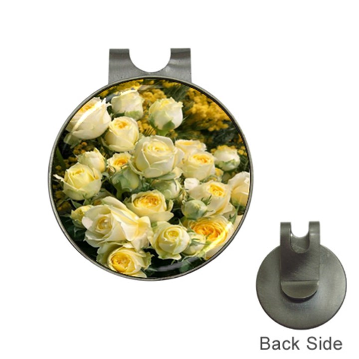 Yellow Roses Hat Clips with Golf Markers