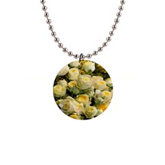 Yellow Roses 1  Button Necklace