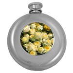 Yellow Roses Round Hip Flask (5 oz) Front