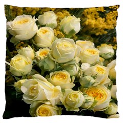 Yellow Roses Large Flano Cushion Case (one Side) by Sparkle