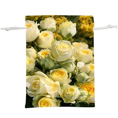 Yellow Roses  Lightweight Drawstring Pouch (xl) by Sparkle