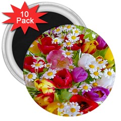 Beautiful Floral 3  Magnets (10 Pack)  by Sparkle