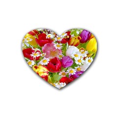 Beautiful Floral Heart Coaster (4 Pack)  by Sparkle