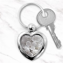 White Floral Key Chain (heart) by Sparkle