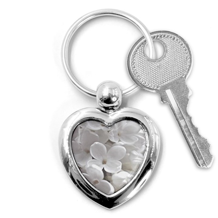 White Floral Key Chain (Heart)