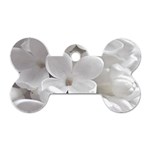 White Floral Dog Tag Bone (One Side) Front