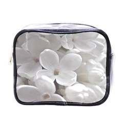 White Floral Mini Toiletries Bag (one Side) by Sparkle