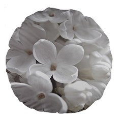 White Floral Large 18  Premium Round Cushions