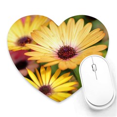 Yellow Flowers Heart Mousepads by Sparkle