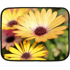 Yellow Flowers Double Sided Fleece Blanket (mini)  by Sparkle