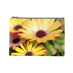 Yellow Flowers Cosmetic Bag (large) by Sparkle