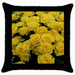 Yellow Roses Throw Pillow Case (black) by Sparkle