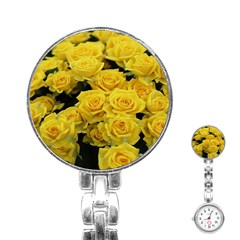 Yellow Roses Stainless Steel Nurses Watch by Sparkle