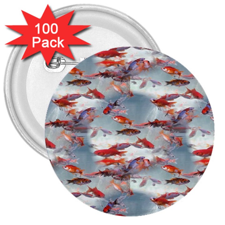 Golden Fishes 3  Buttons (100 pack) 