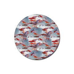 Golden Fishes Rubber Round Coaster (4 pack) 