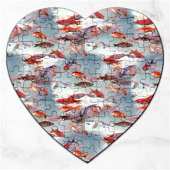 Golden Fishes Jigsaw Puzzle (heart) by Sparkle