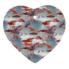 Golden Fishes Heart Ornament (Two Sides)