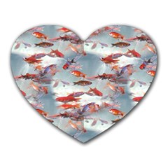 Golden Fishes Heart Mousepads