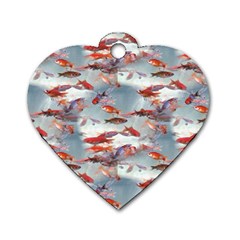 Golden Fishes Dog Tag Heart (Two Sides)