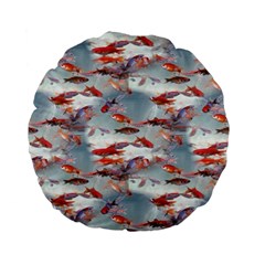 Golden Fishes Standard 15  Premium Flano Round Cushions