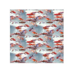 Golden Fishes Small Satin Scarf (Square)