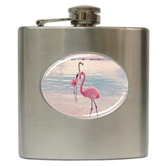 Flamingos Beach Hip Flask (6 Oz) by Sparkle