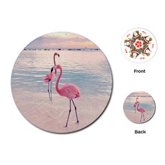 Flamingos Beach Playing Cards Single Design (round) by Sparkle