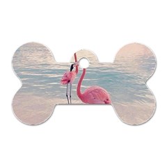 Flamingos Beach Dog Tag Bone (two Sides) by Sparkle