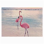 Flamingos Beach Large Glasses Cloth Front