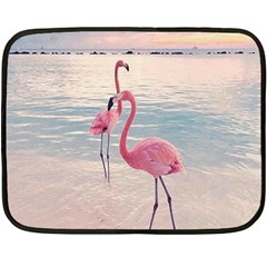 Flamingos Beach Fleece Blanket (mini) by Sparkle