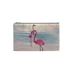 Flamingos Beach Cosmetic Bag (small) by Sparkle