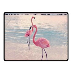 Flamingos Beach Fleece Blanket (small) by Sparkle