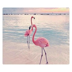 Flamingos Beach Double Sided Flano Blanket (small)  by Sparkle