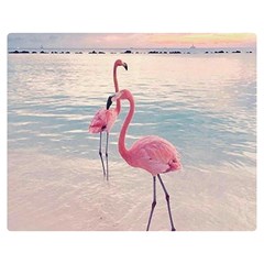 Flamingos Beach Double Sided Flano Blanket (medium)  by Sparkle