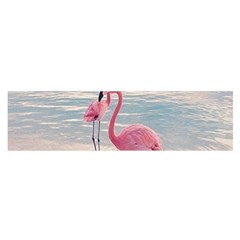 Flamingos Beach Satin Scarf (oblong) by Sparkle