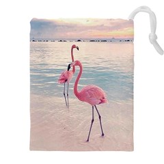 Flamingos Beach Drawstring Pouch (4xl) by Sparkle