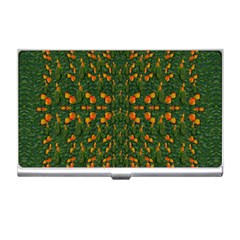 Sakura Tulips Giving Fruit In The Festive Temple Forest Business Card Holder by pepitasart