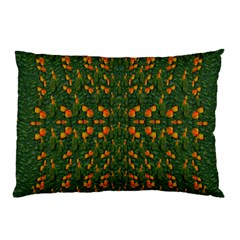 Sakura Tulips Giving Fruit In The Festive Temple Forest Pillow Case by pepitasart