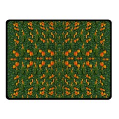 Sakura Tulips Giving Fruit In The Festive Temple Forest Fleece Blanket (small) by pepitasart