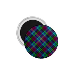 Purple, Green Tartan, Retro Buffalo Plaid Pattern, Classic Tiled Theme 1 75  Magnets by Casemiro