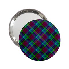 Purple, Green Tartan, Retro Buffalo Plaid Pattern, Classic Tiled Theme 2 25  Handbag Mirrors by Casemiro