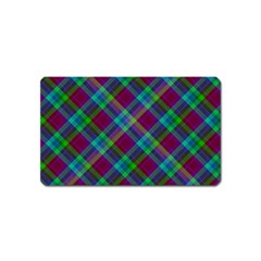 Purple, Green Tartan, Retro Buffalo Plaid Pattern, Classic Tiled Theme Magnet (name Card) by Casemiro