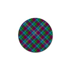 Purple, Green Tartan, Retro Buffalo Plaid Pattern, Classic Tiled Theme Golf Ball Marker (10 Pack) by Casemiro