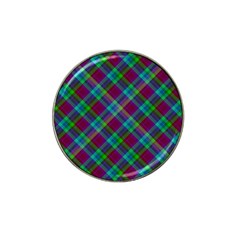 Purple, Green Tartan, Retro Buffalo Plaid Pattern, Classic Tiled Theme Hat Clip Ball Marker (4 Pack) by Casemiro