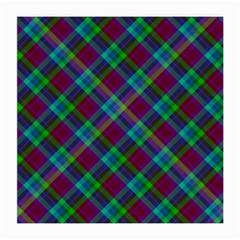 Purple, Green Tartan, Retro Buffalo Plaid Pattern, Classic Tiled Theme Medium Glasses Cloth (2 Sides) by Casemiro