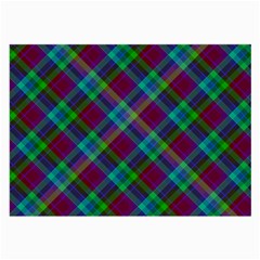 Purple, Green Tartan, Retro Buffalo Plaid Pattern, Classic Tiled Theme Large Glasses Cloth by Casemiro