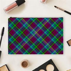 Purple, Green Tartan, Retro Buffalo Plaid Pattern, Classic Tiled Theme Cosmetic Bag (large) by Casemiro