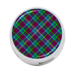 Purple, Green Tartan, Retro Buffalo Plaid Pattern, Classic Tiled Theme 4-port Usb Hub (two Sides) by Casemiro